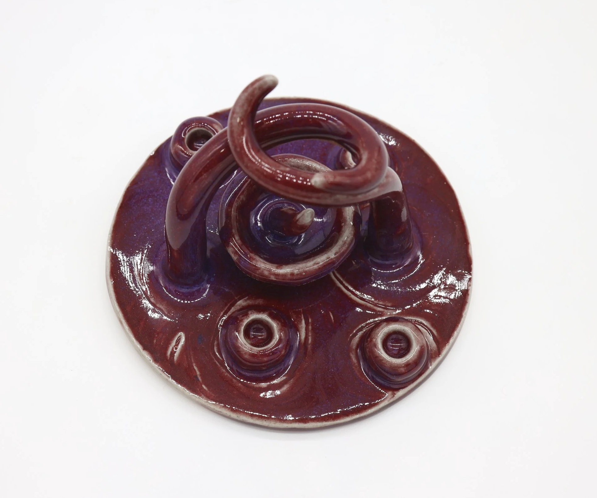 Velvety Plum #1, Ceramic, 5 x 5 x 2.5 inch (shot 2)
