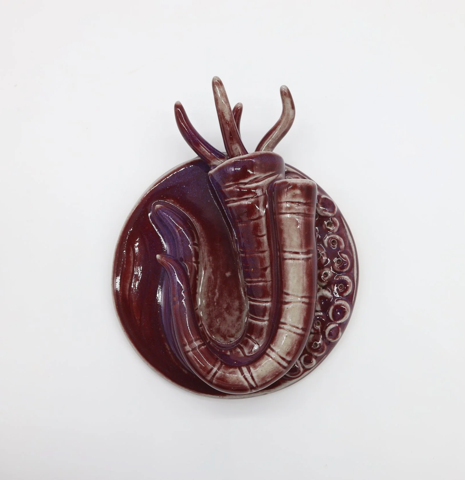 Velvety Plum #3, Ceramic, 5 x 5 x 2 inch (shot 1)