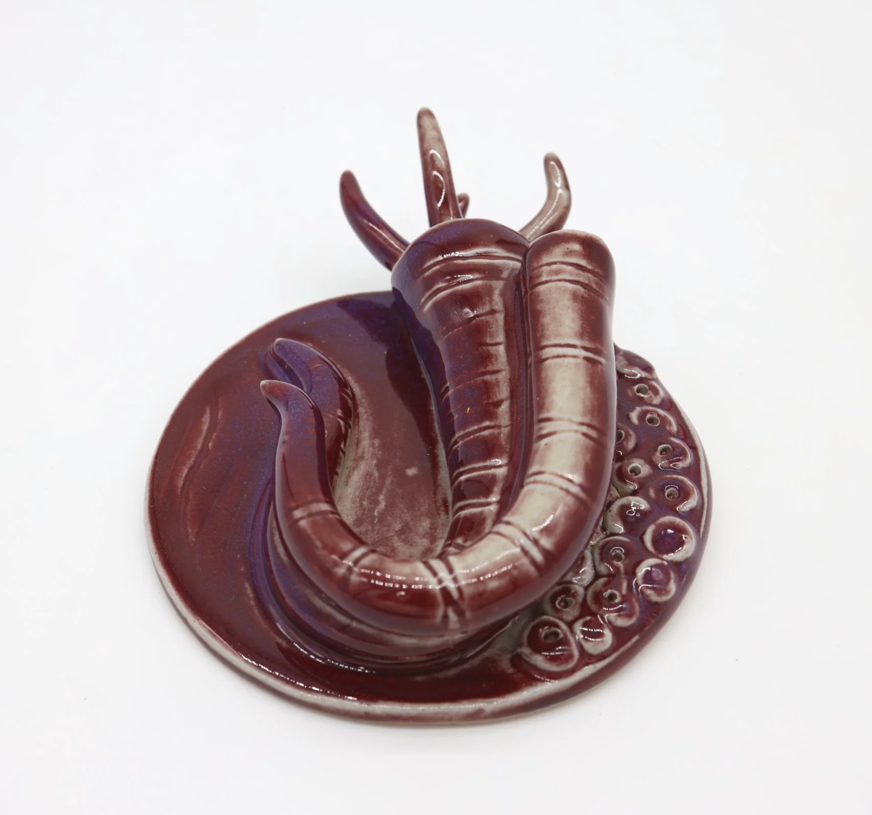 Velvety Plum #3, Ceramic, 5 x 5 x 2 inch (shot 2)
