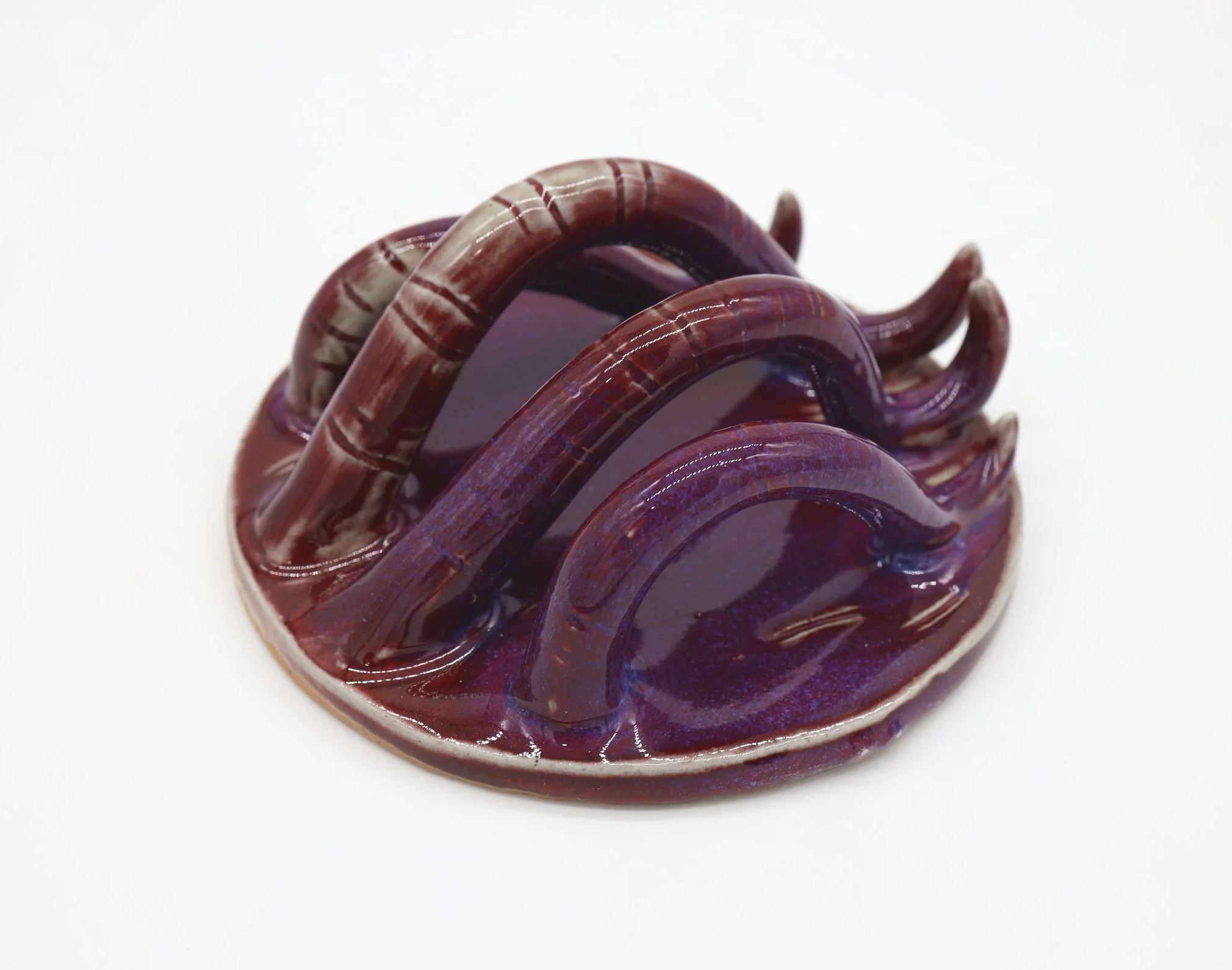 Velvety Plum #4, Ceramic, 5 x 5 x 2 inch (shot 1)