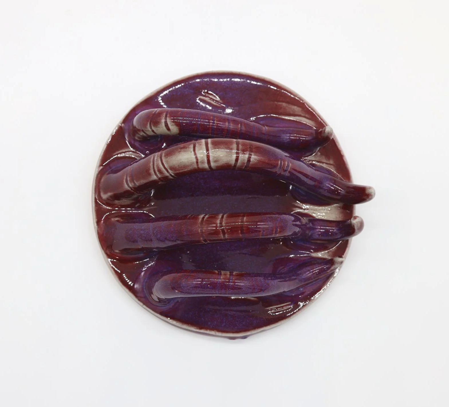 Velvety Plum #4, Ceramic, 5 x 5 x 2 inch (shot 2)