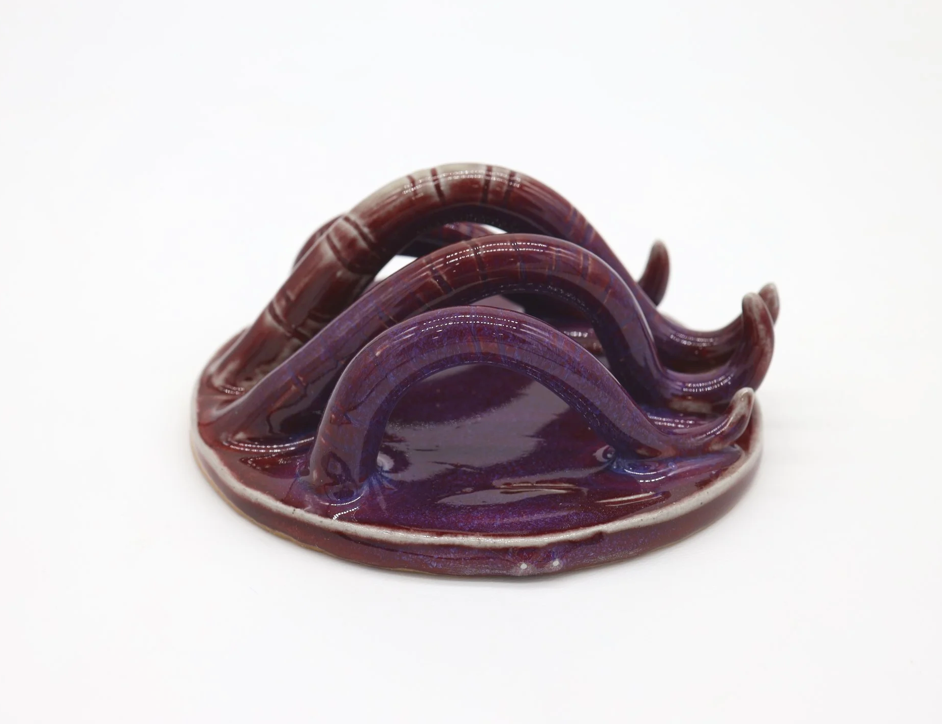Velvety Plum #4, Ceramic, 5 x 5 x 2 inch (shot 3)