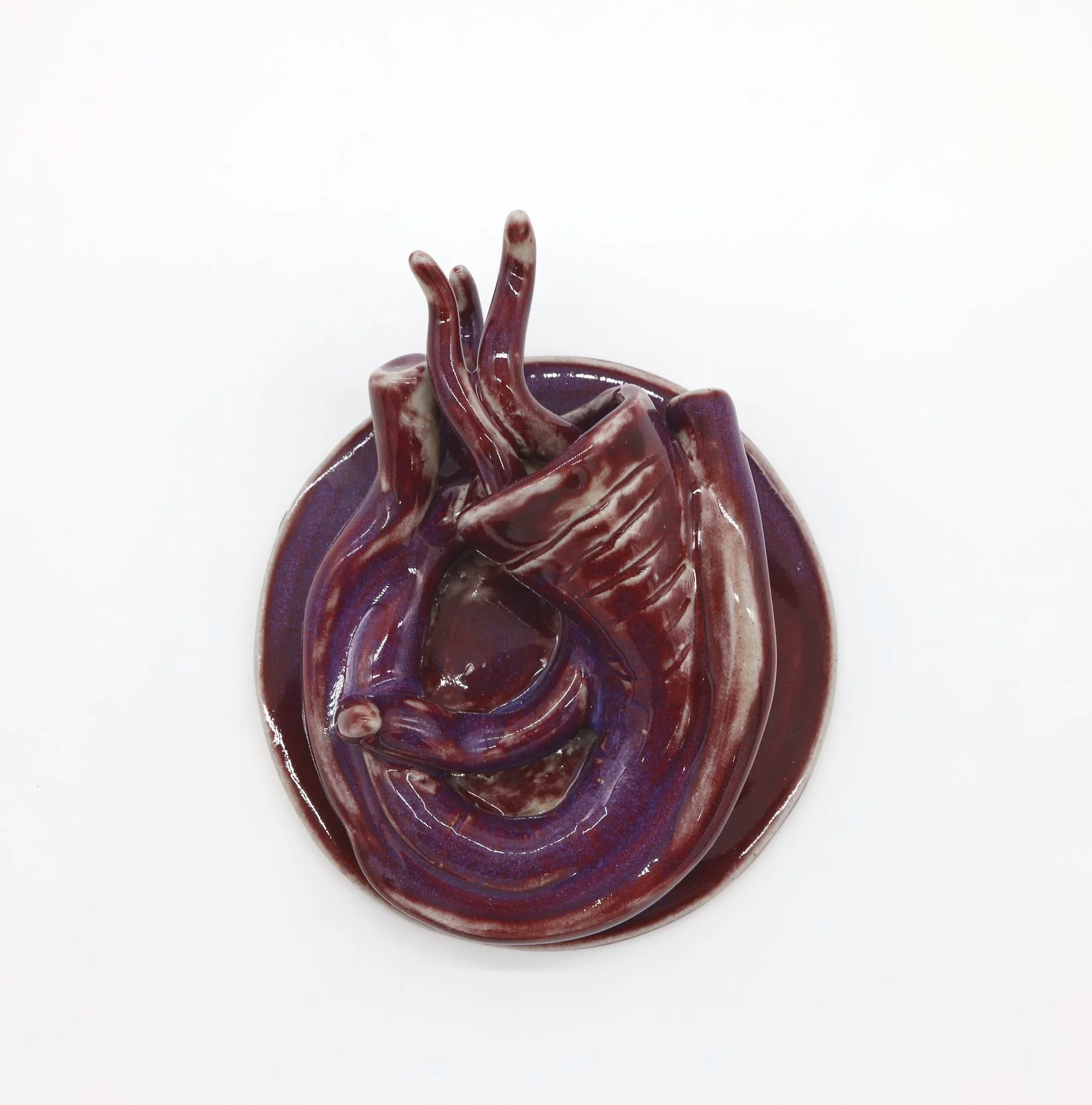 Velvety Plum #5, Ceramic, 5 x 5 x 2 inch (shot 1)