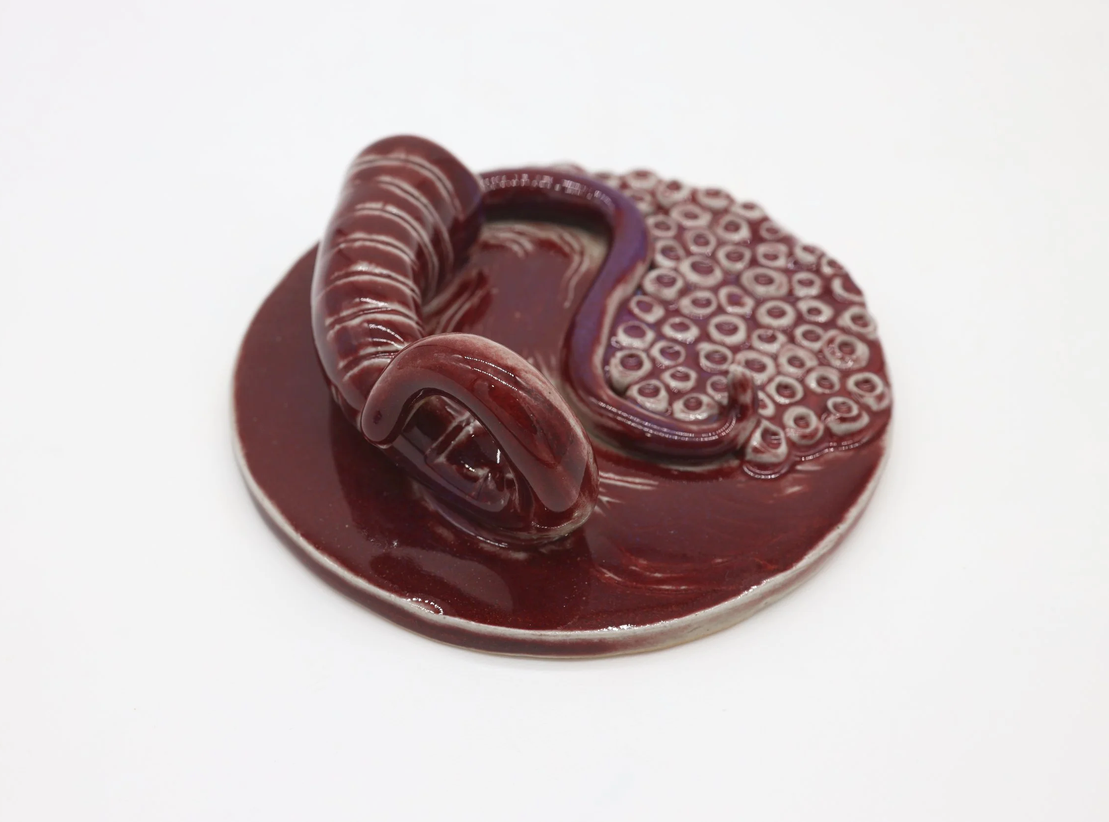 Velvety Plum #7, Ceramic, 5 x 5 x 2 inch (shot 3)