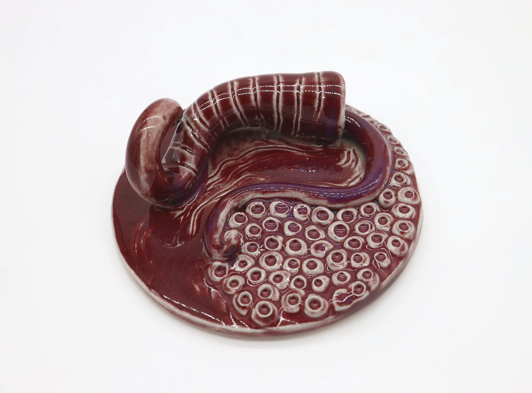 Velvety Plum #7, Ceramic, 5 x 5 x 2 inch (shot 2)