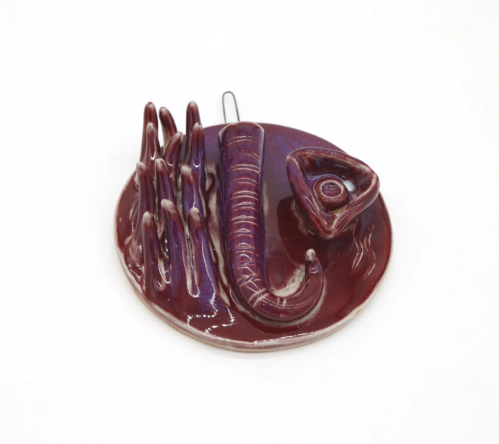 Velvety Plum #6, Ceramic, 5 x 5 x 2 inch (shot 2)