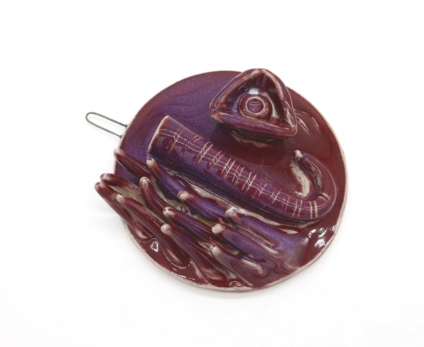Velvety Plum #6, Ceramic, 5 x 5 x 2 inch (shot 3)