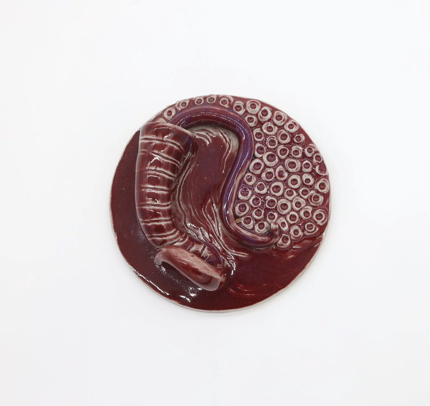 Velvety Plum #7, Ceramic, 5 x 5 x 2 inch (shot 1)