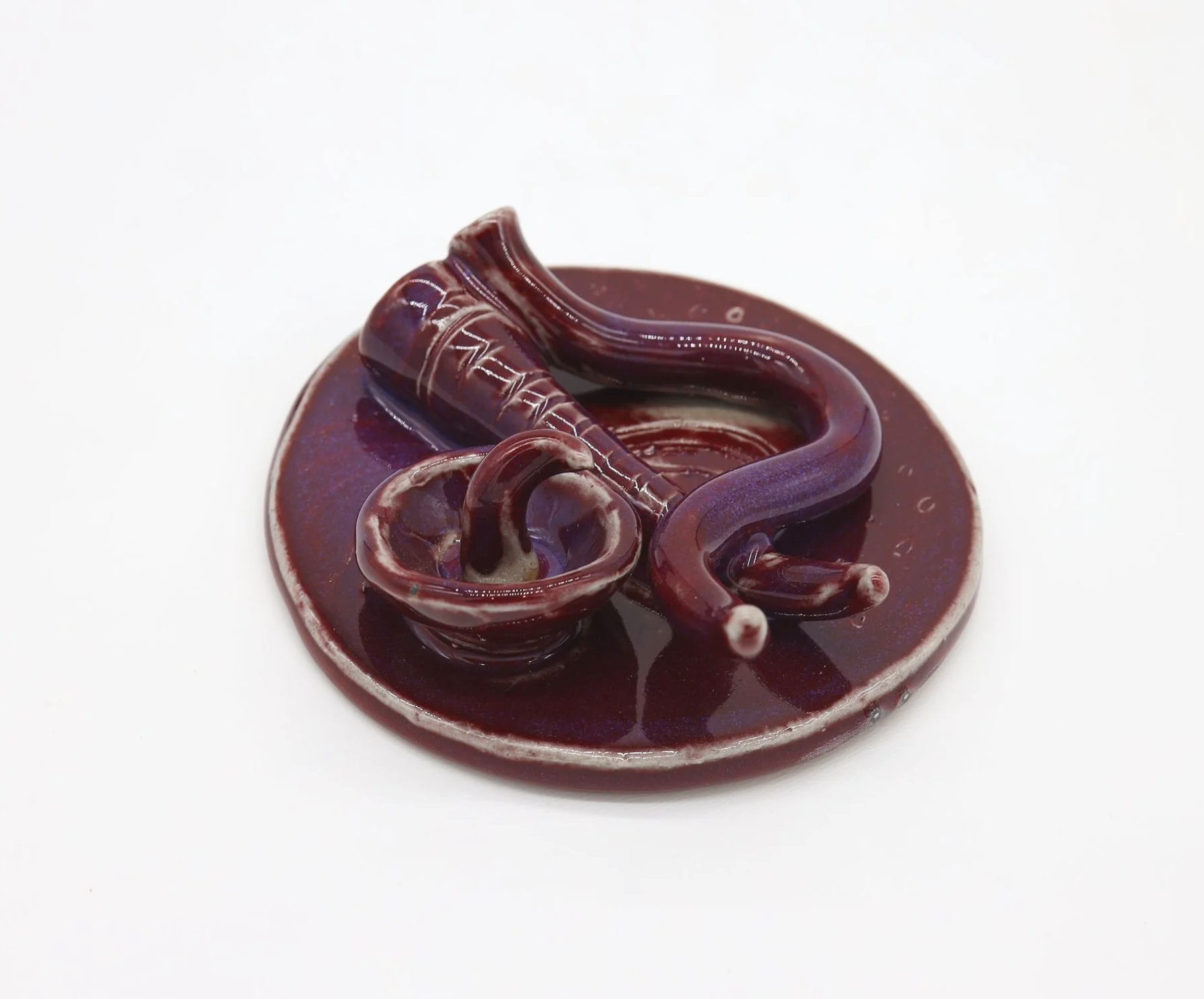 Velvety Plum #10, Ceramic, 5 x 5 x 2 inch (shot 2)