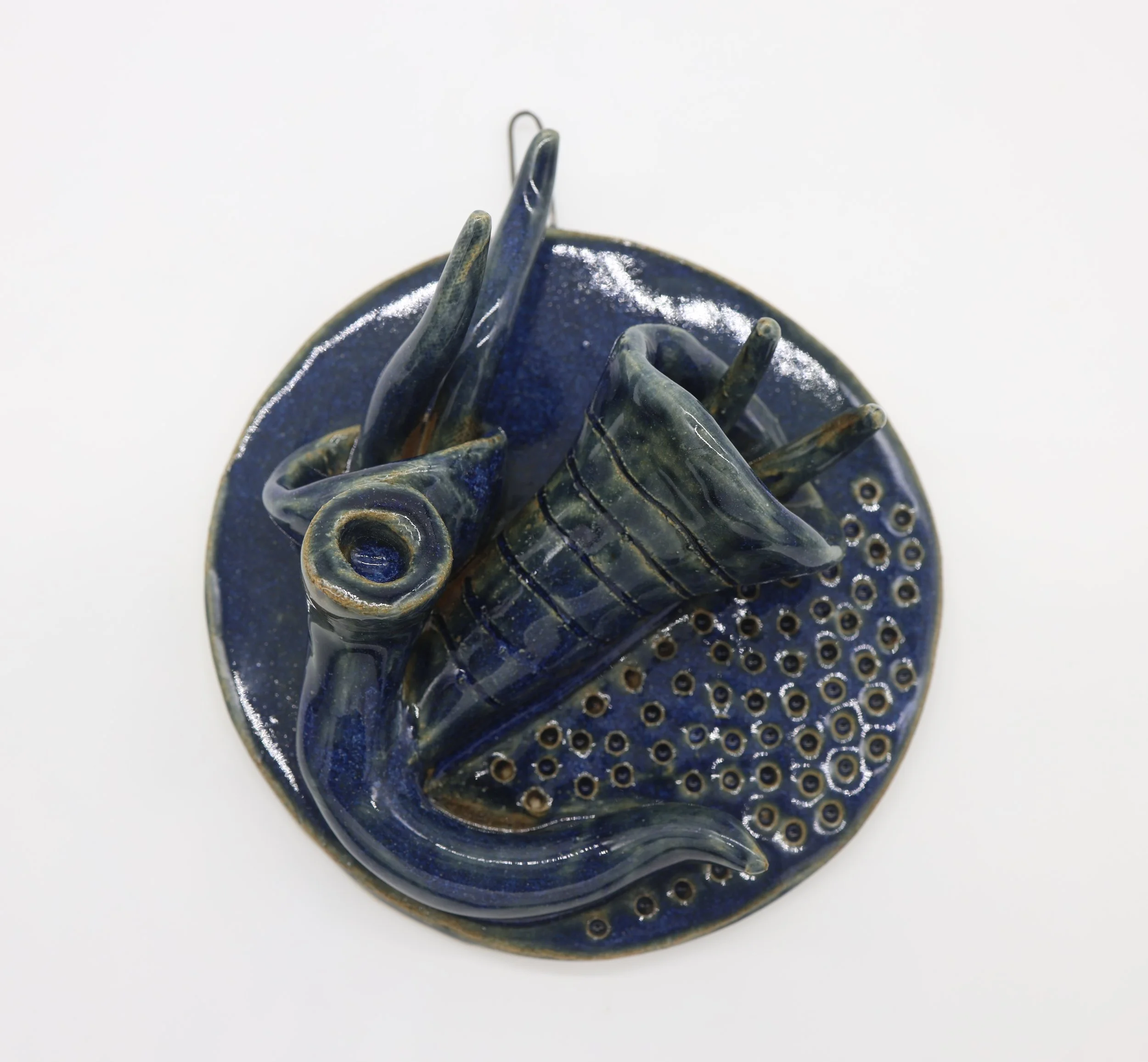 Breaking Blue #3, Ceramic, 5 x 5 x 2 inches