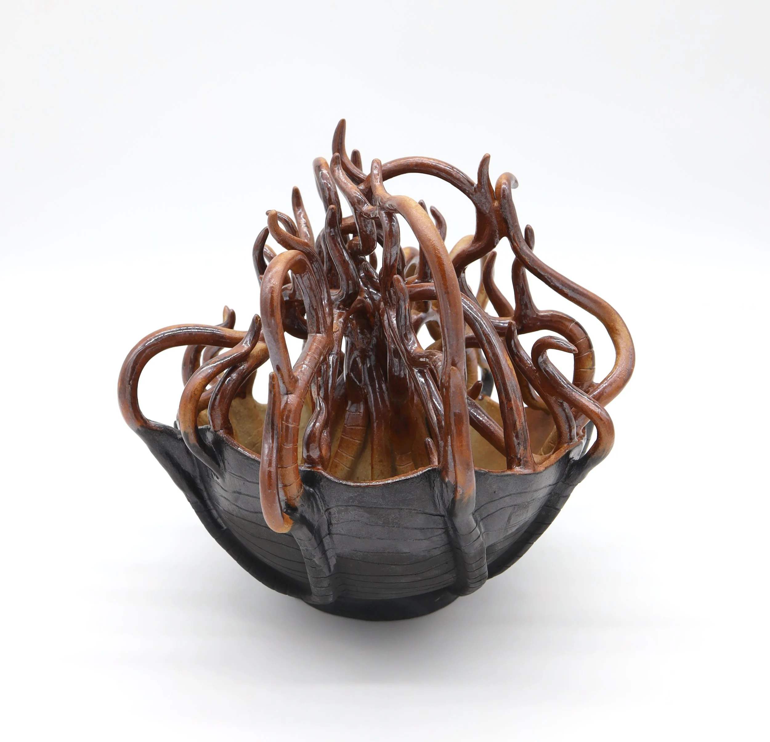 (Back View) When Fragility Decides, Ceramic, 2025, 10.5” X 10.5” X 11.5” (H X W X D)