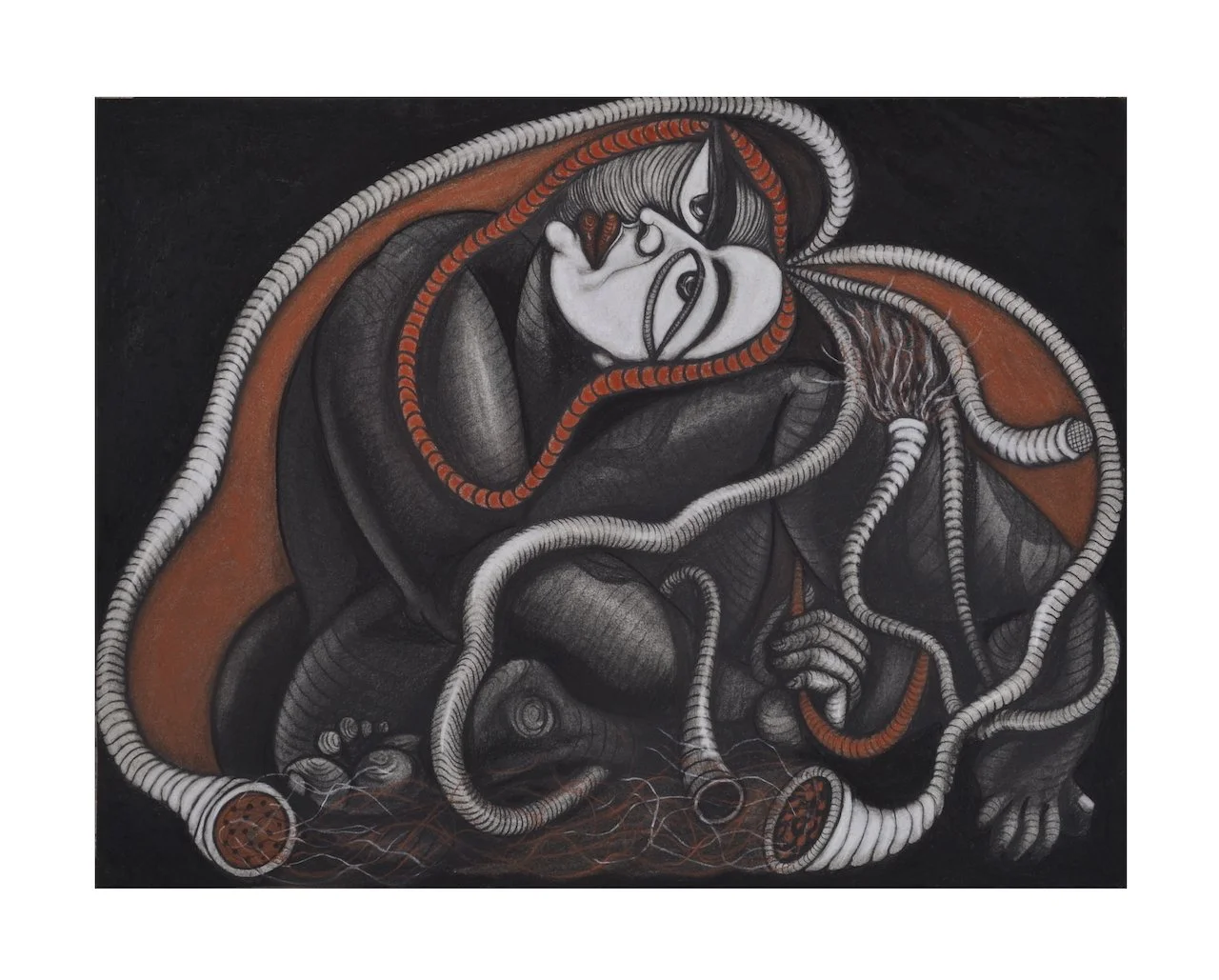 Tranquil Mind (State of Humanity),
Charcoal on Paper,
24” X 30” (H X W),
2015 