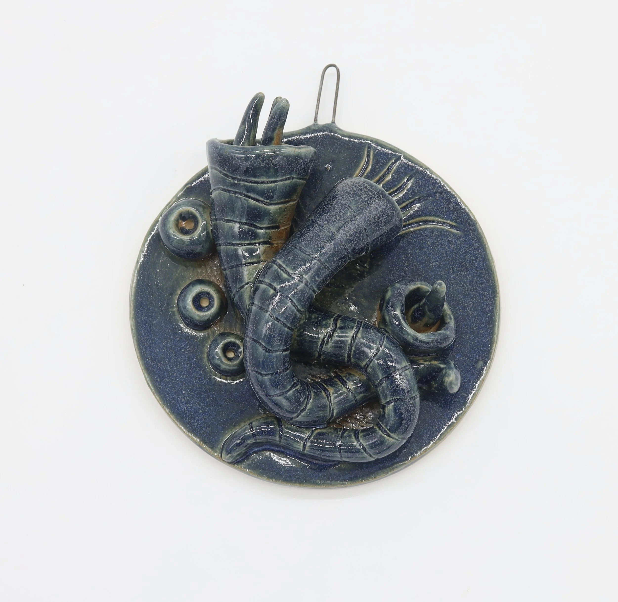 Breaking Blue #14, Ceramic, 5 x 5 x 2 inches