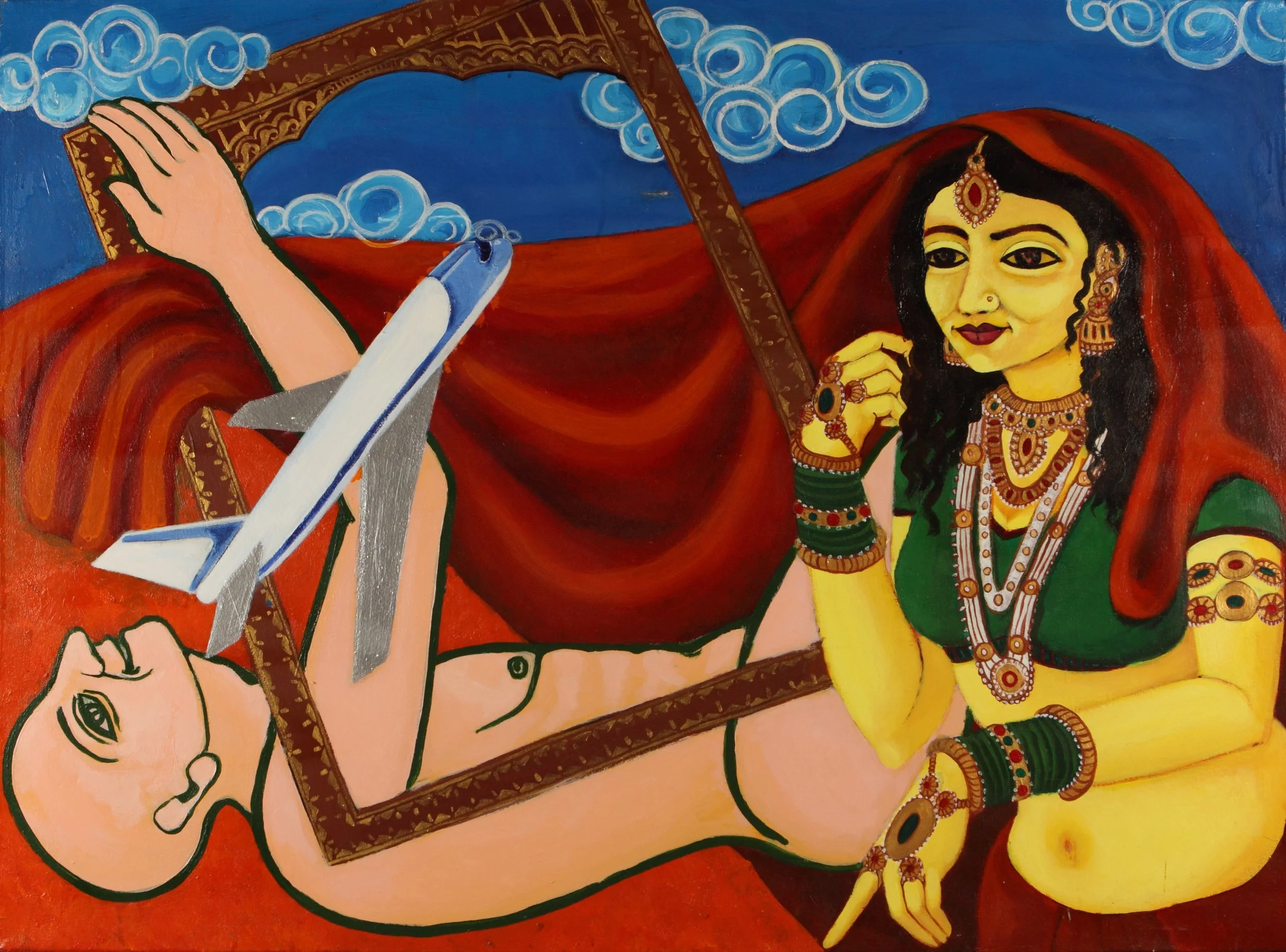 The Begining (Shringar Rasa)_Acrylic_30x40_2011.JPG