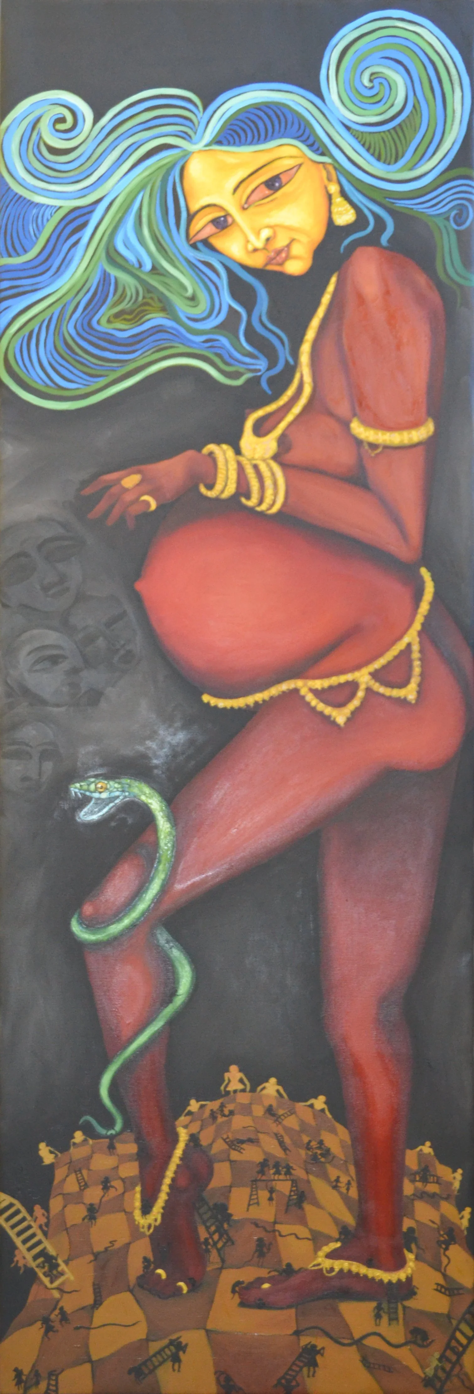 The Red Lady
Oil on Canvas, 2014
108" X 24" (HxW)