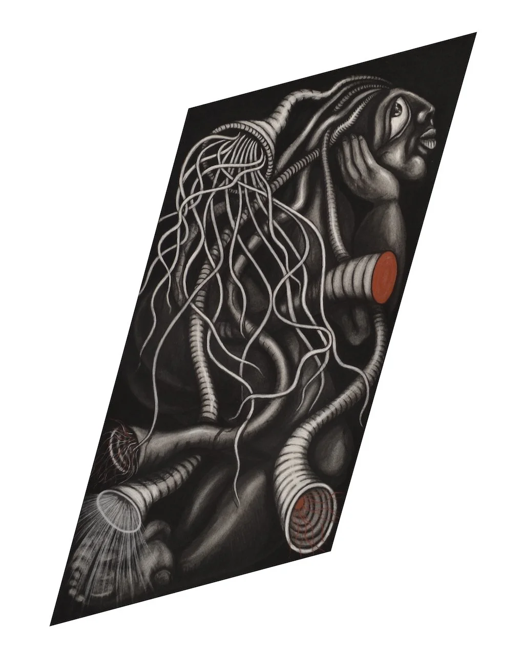 The Perspective Self (State of Realization),
Charcoal on Paper,
34” X 24” (H X W),
2016 