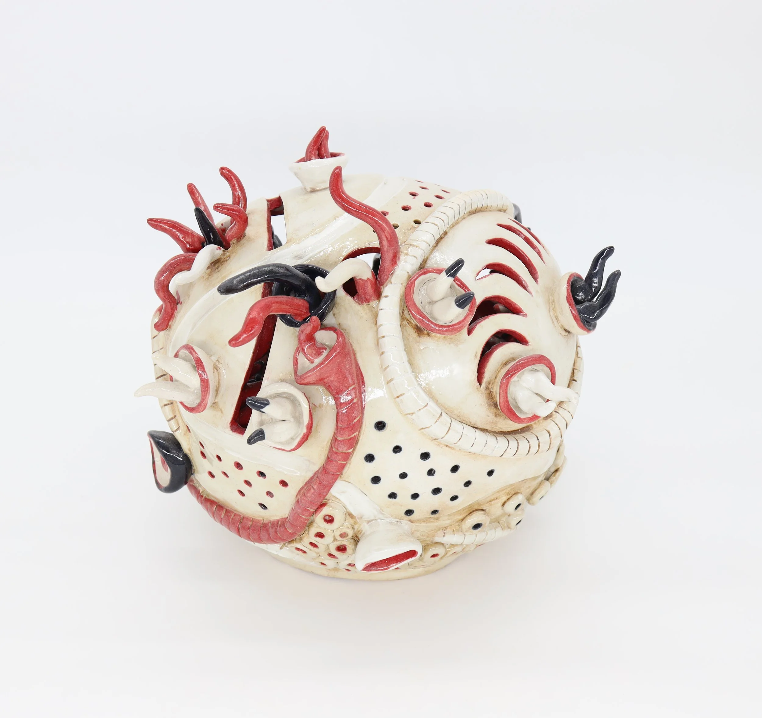 (Back View) The Alien Guardian, Ceramic, 2025, 10.5” X 10.5” X 11” (H X W X D)