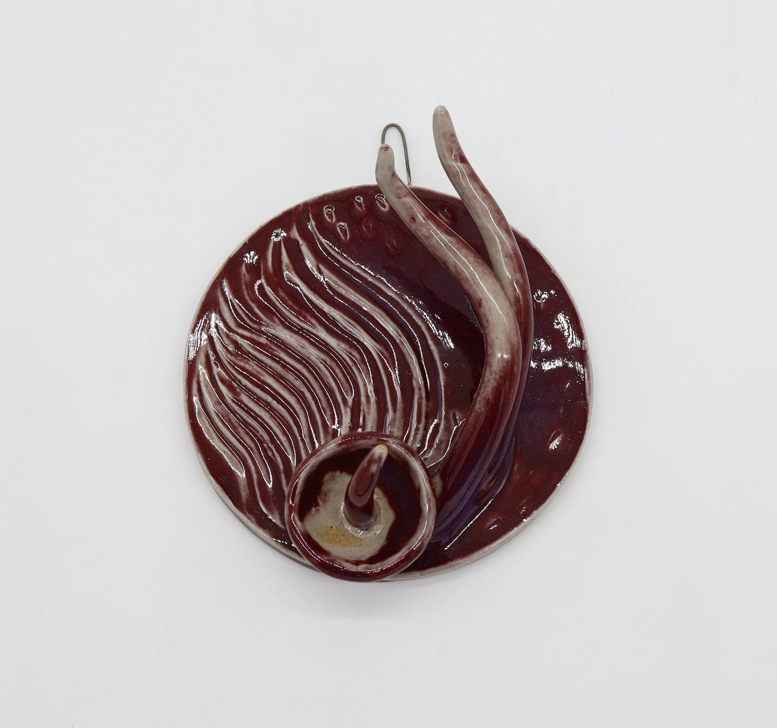 Velvety Plum #8, Ceramic, 5 x 5 x 3 inch (shot 1)