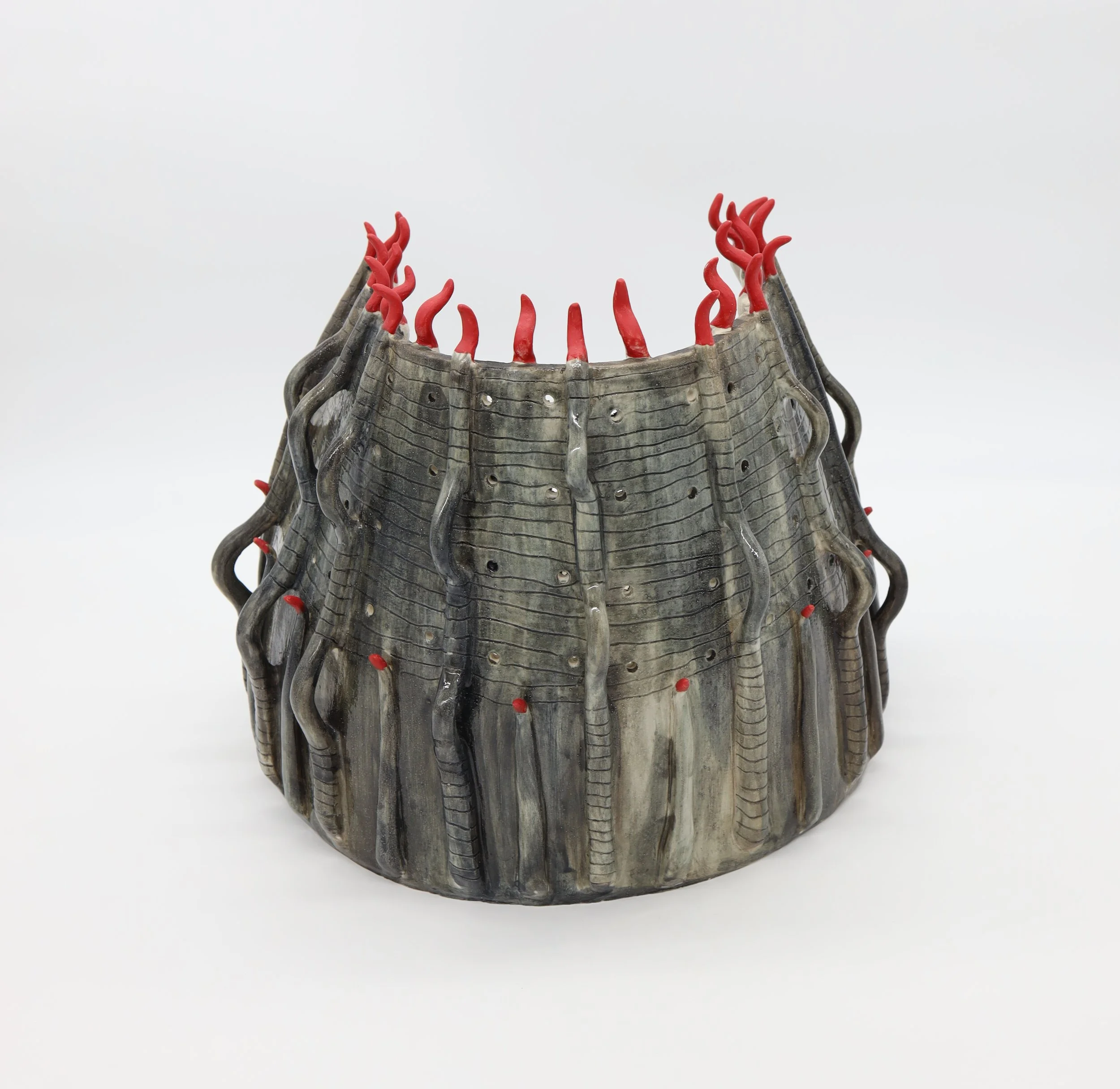 (Back View) Agninaari (Woman of Fire), Ceramic, 2025, 11.5” X 14” X 13.5” (H X W X D)