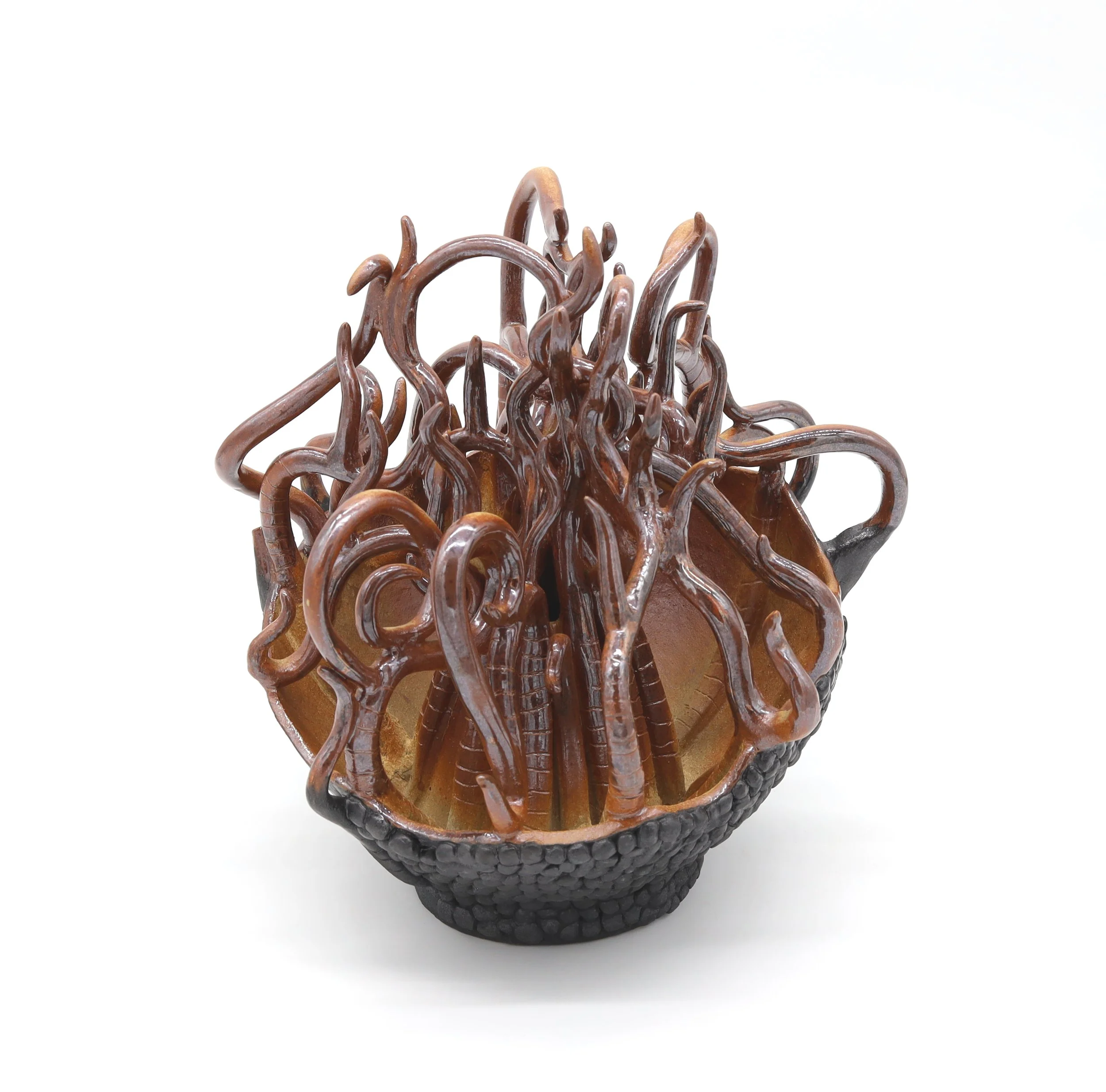 (Front View) When Fragility Decides, Ceramic, 2025, 10.5” X 10.5” X 11.5” (H X W X D)