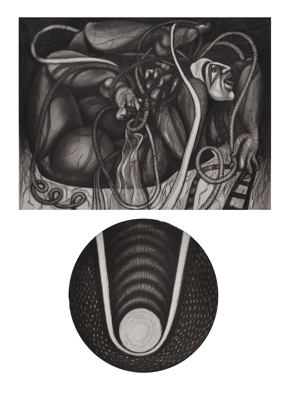 Shakti- The Strength (State of Bodhisattva),
Charcoal on Paper,
40” X 30” (H X W),
2015