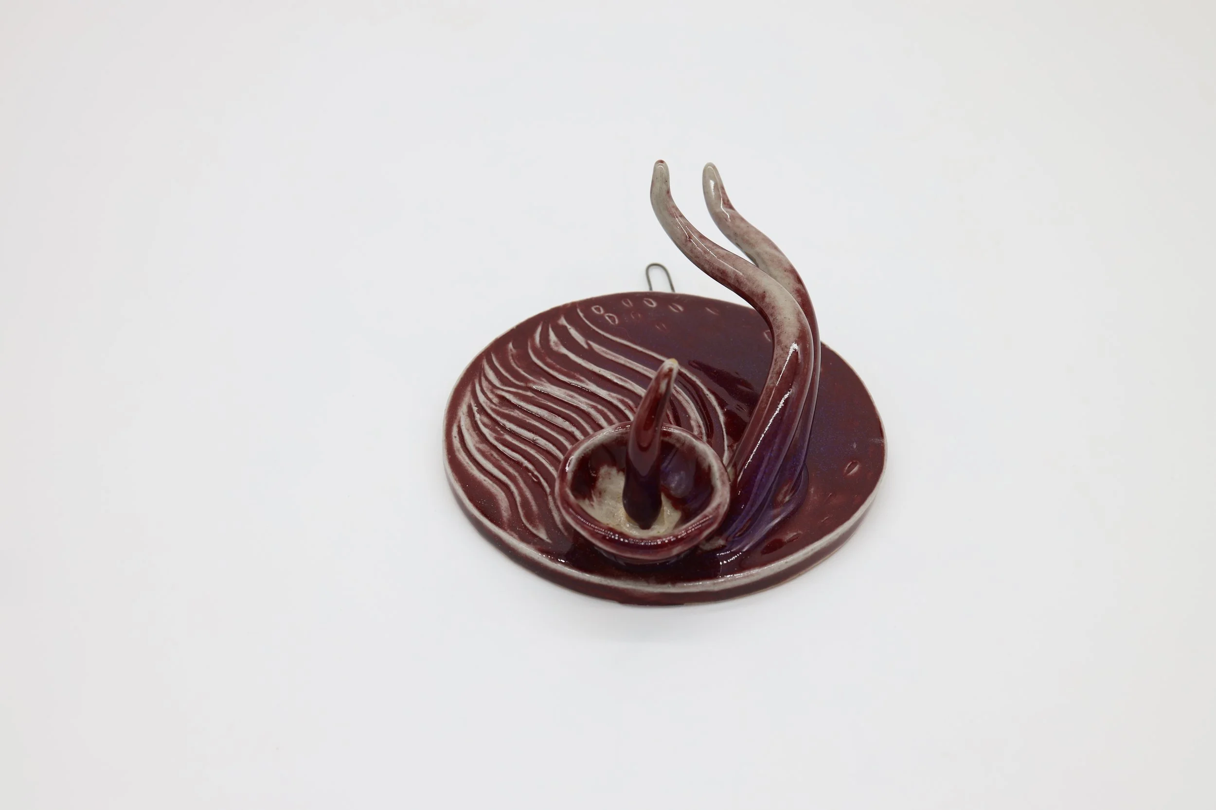 Velvety Plum #8, Ceramic, 5 x 5 x 3 inch (shot 2)