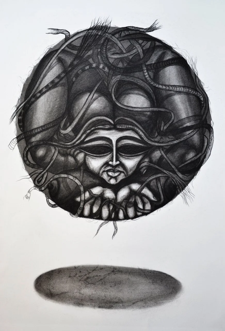 Ordeal,
Charcoal On Paper,
30”x 22” (H X W),
2015