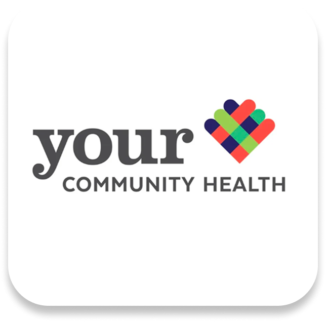 Your Community Health logo with a colorful heart design.