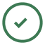 A green check mark inside a circle.