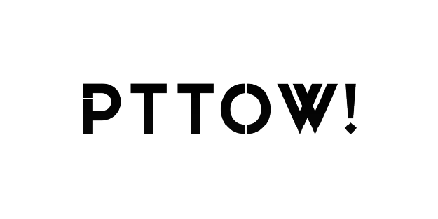 Stylized typography with the text 'PTTOW' in black on a white background.