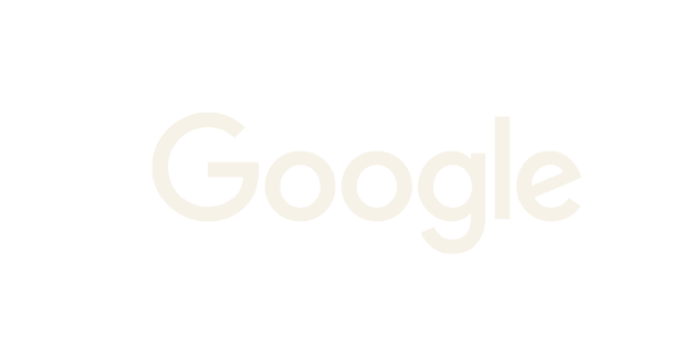 Google logo in white on a black background.