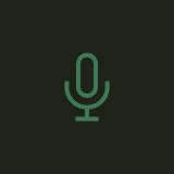 Green microphone icon on a black background
