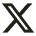 A black 'X' on a white background