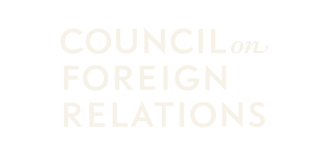 Text reading 'Council on Foreign Relations' in white on a black background.