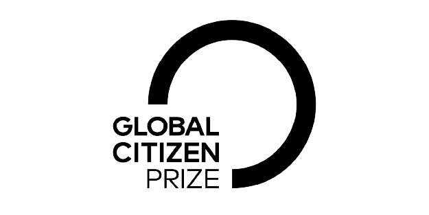 Logo for the Global Citizen Prize with a circular graphic and text
