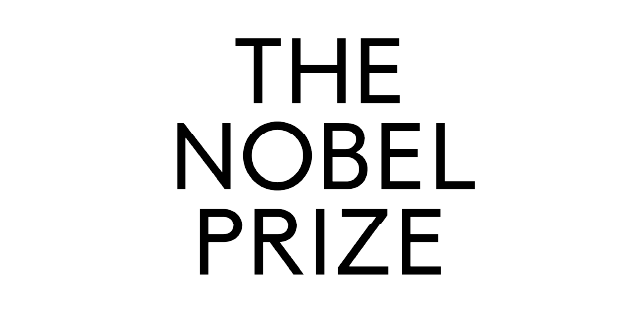 Bold black text reads 'The Nobel Prize' with a minimalist design on a black background.