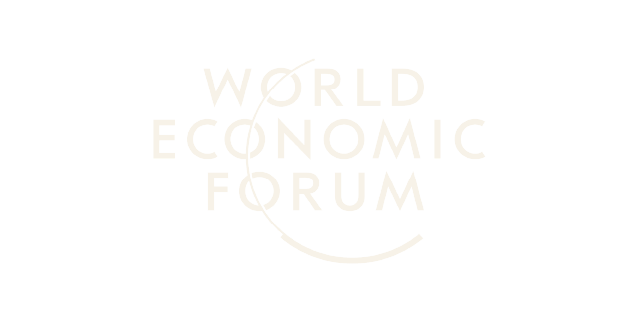 Logo of the World Economic Forum with stylized text and graphic elements.