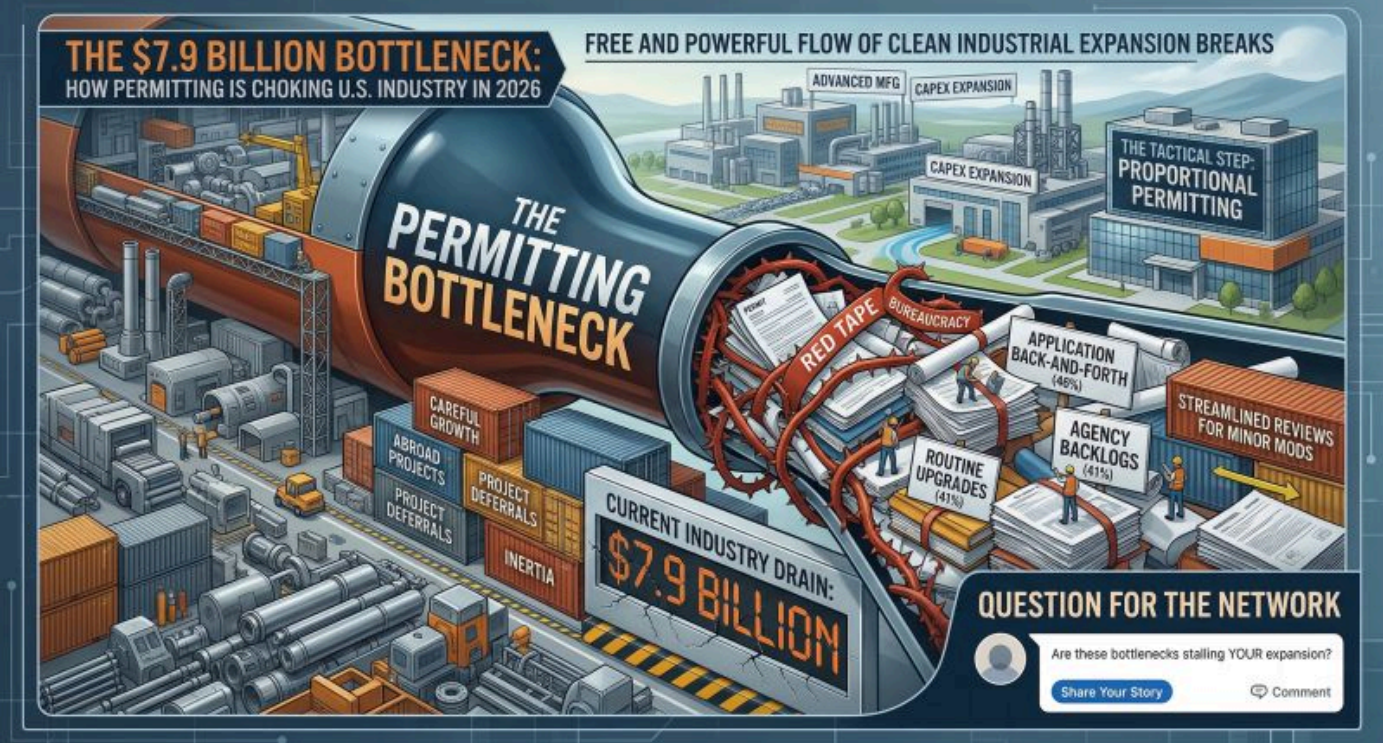 THE $7.9 BILLION BOTTLENECK: WHY PERMITTING IS STALLING U.S. MANUFACTURING IN 2026