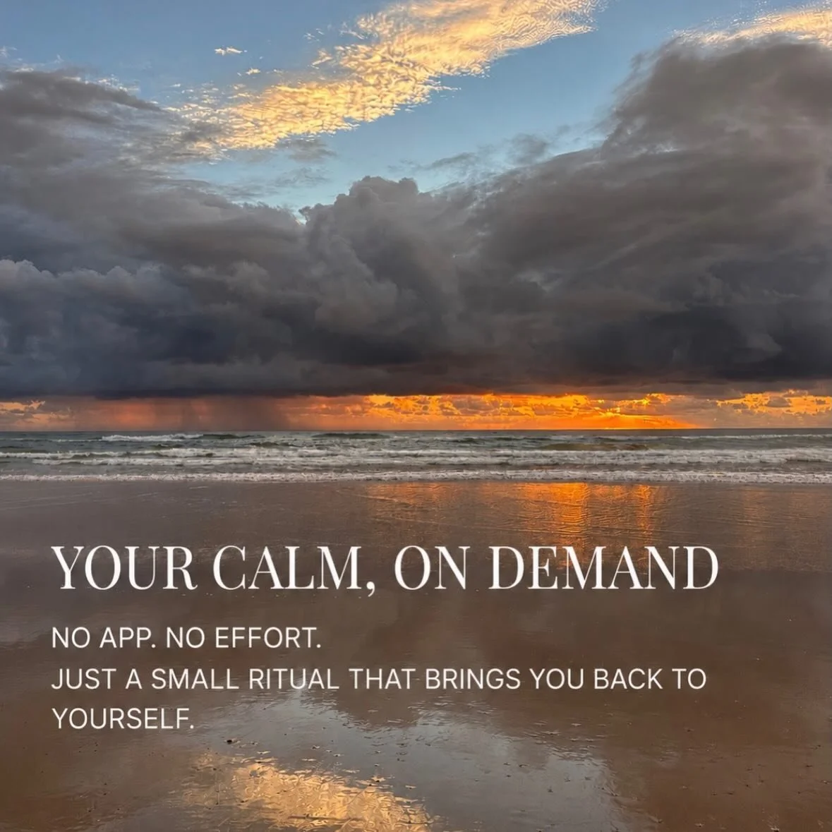 Some days don&rsquo;t need fixing.
They just need a pause.

No app. No effort. No endless scrolling.

Just a small ritual that helps you slow down, take a breath, and come back to yourself.

✨ YOUR CALM, ON DEMAND ✨

#neli #nervoussystem #dailyritual