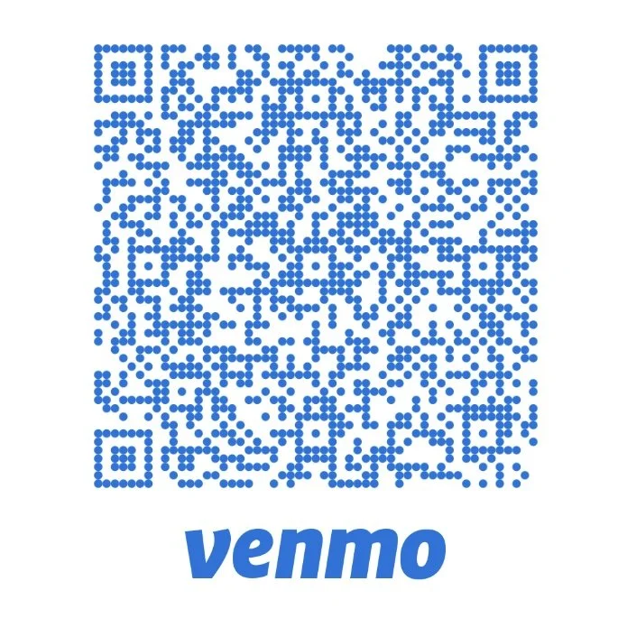 Blue QR code with 'Venmo' logo below