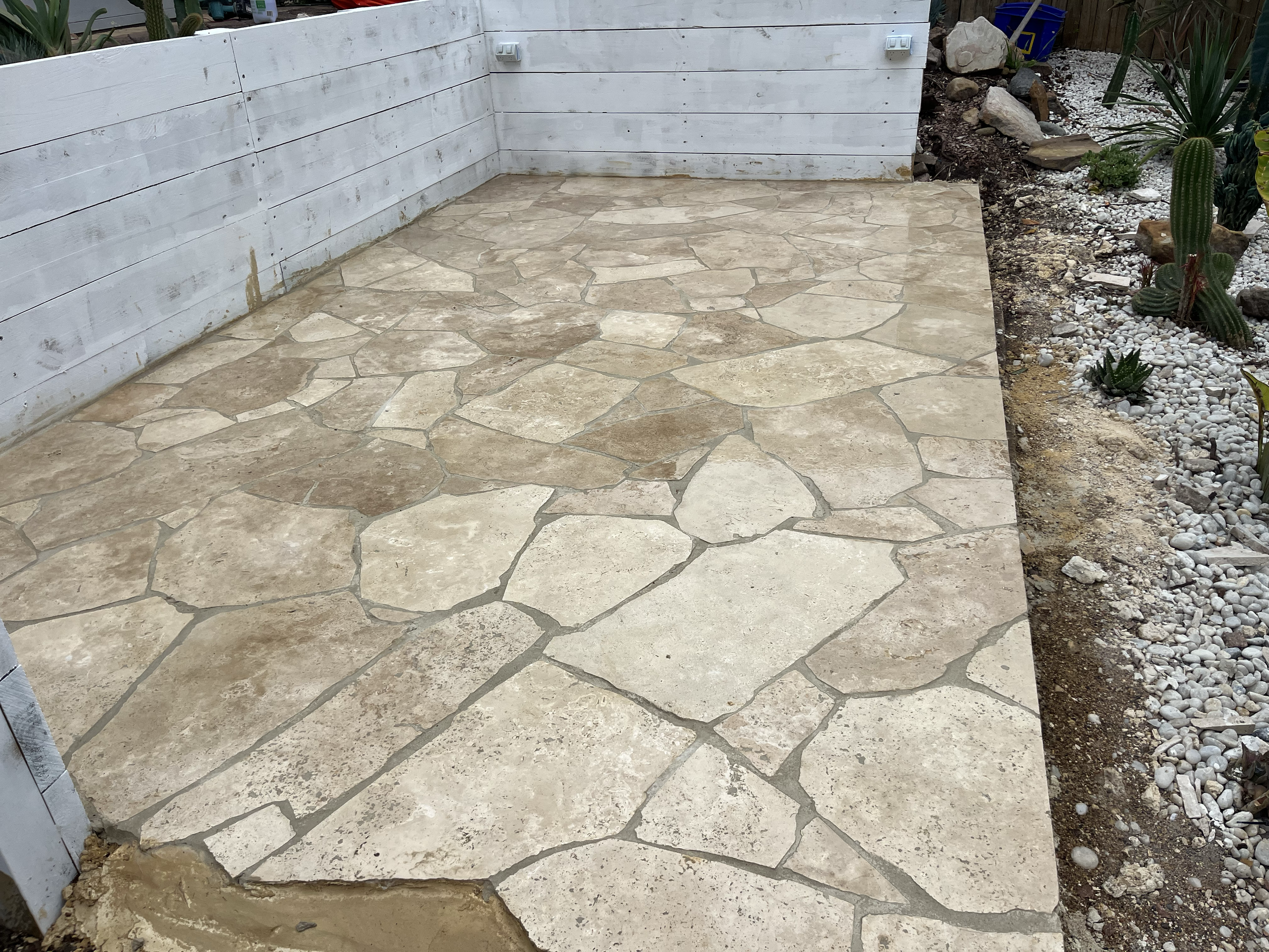 Sandstone paving and flagstone courtyard, Central Coast NSW