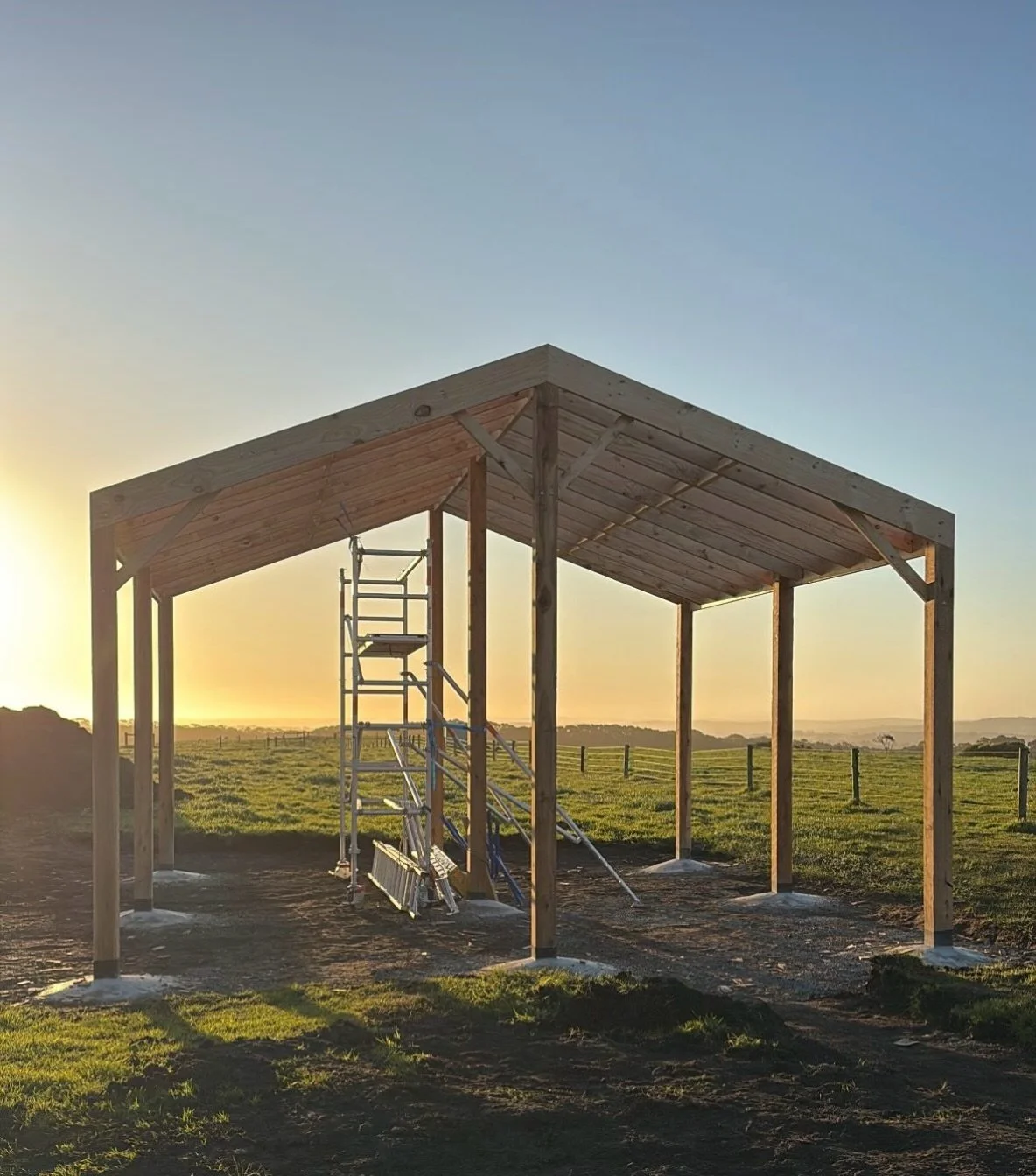 Cooriemungle barn taking shape last week. 
Back soon to get it completed