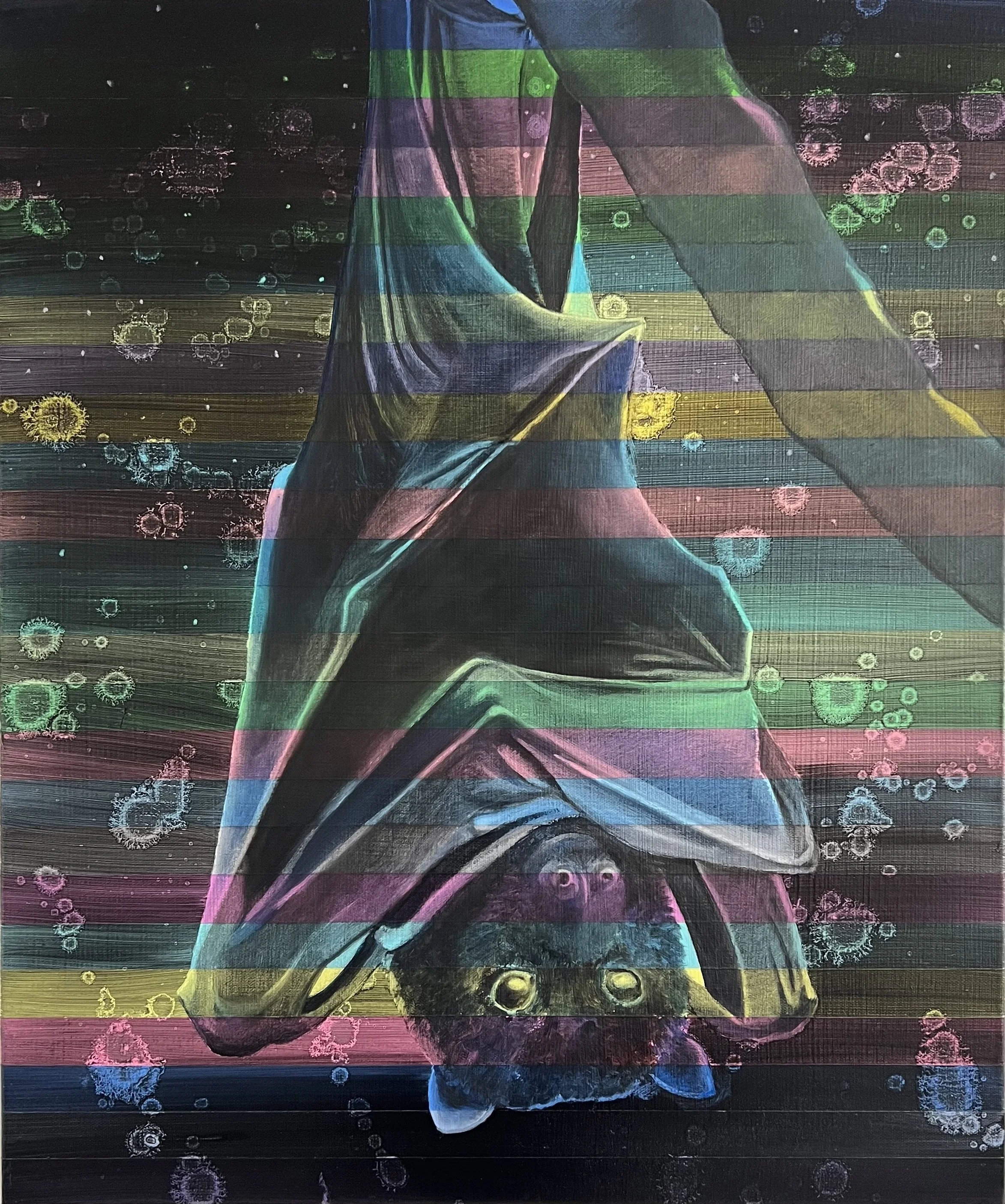 Fruit Bat 
Acrylic and oil on canvas 24" x 20"