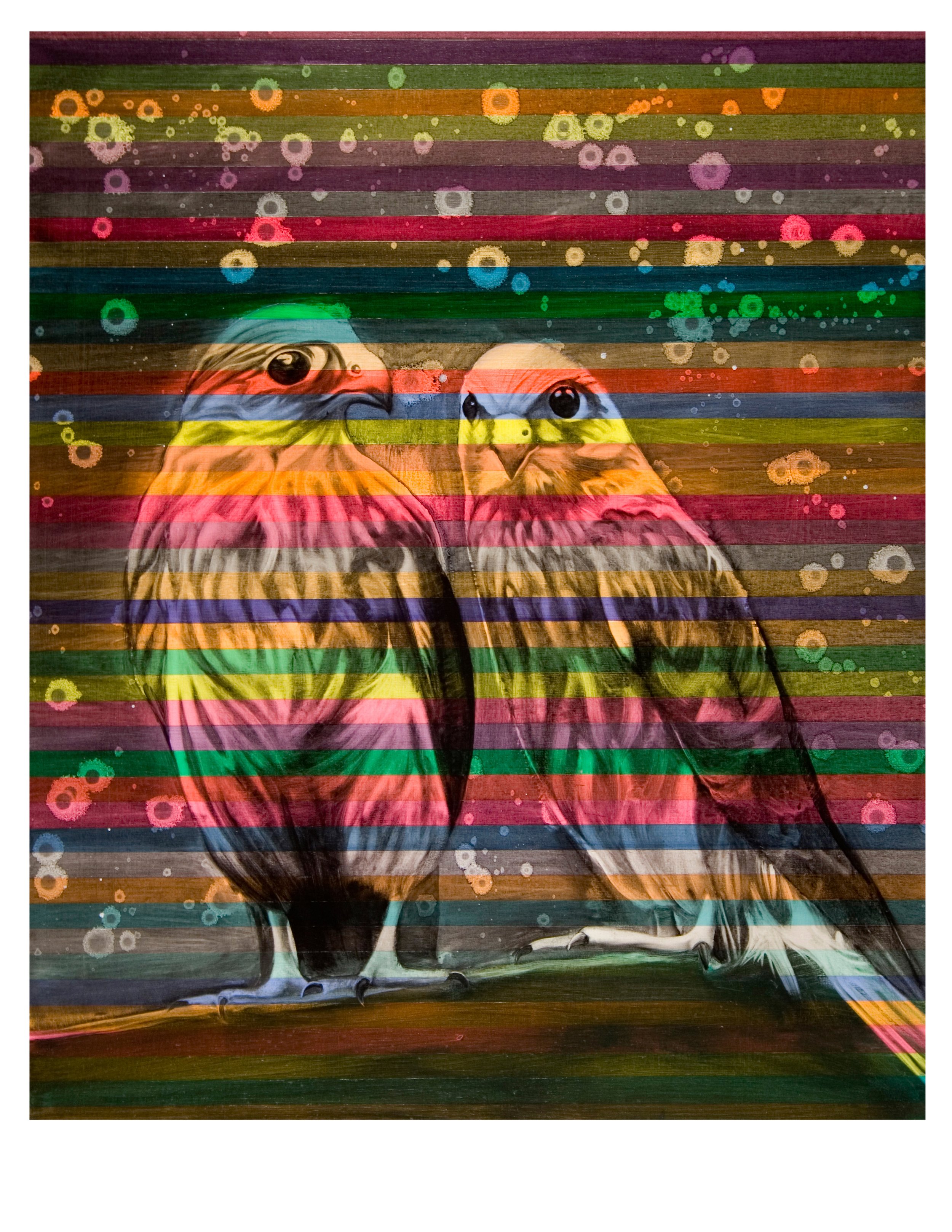 Falcons  
Acrylic & oil on canvas 14" x 16"