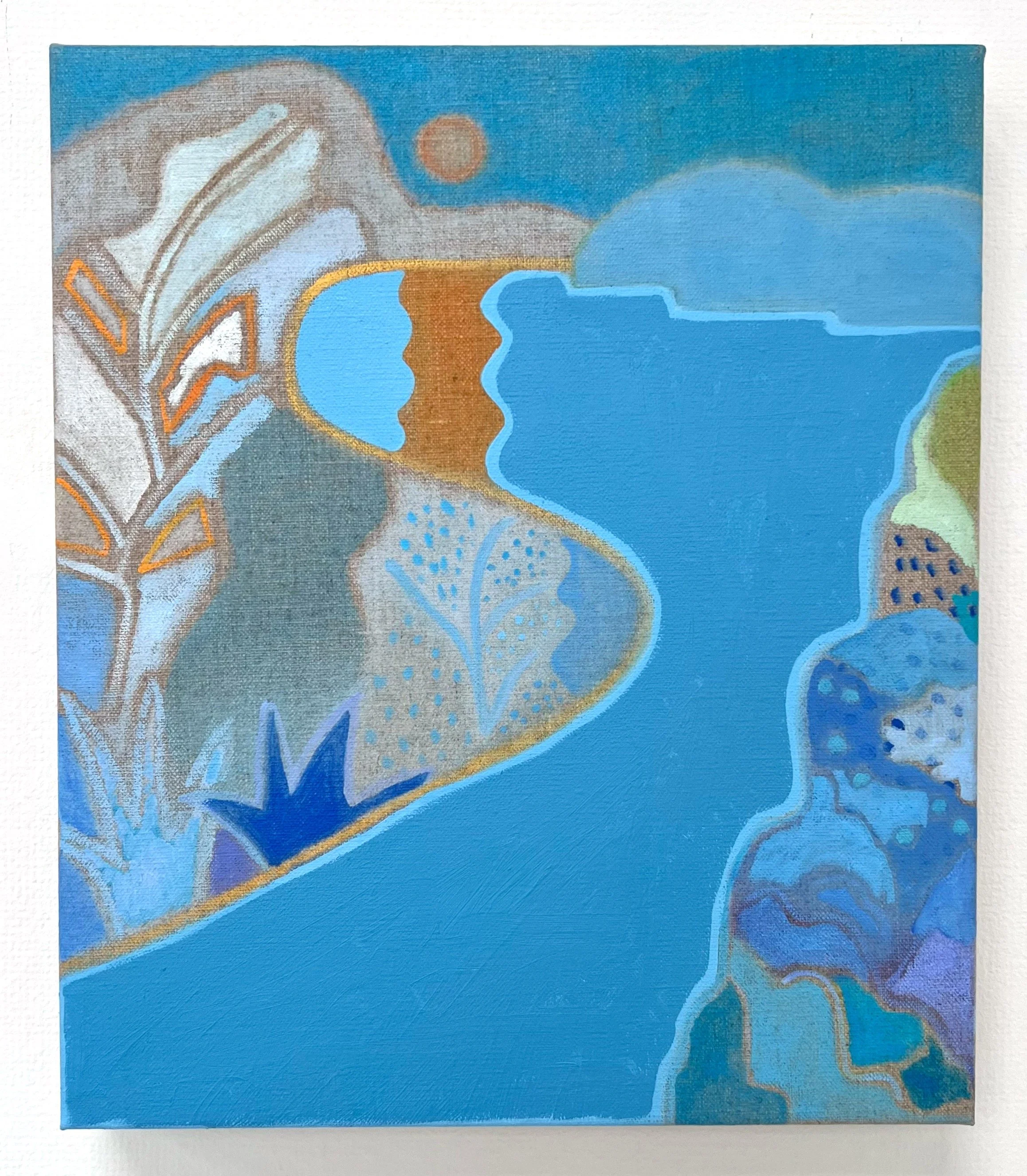 Blue Riverfront 
Oil on linen 16" x 12"