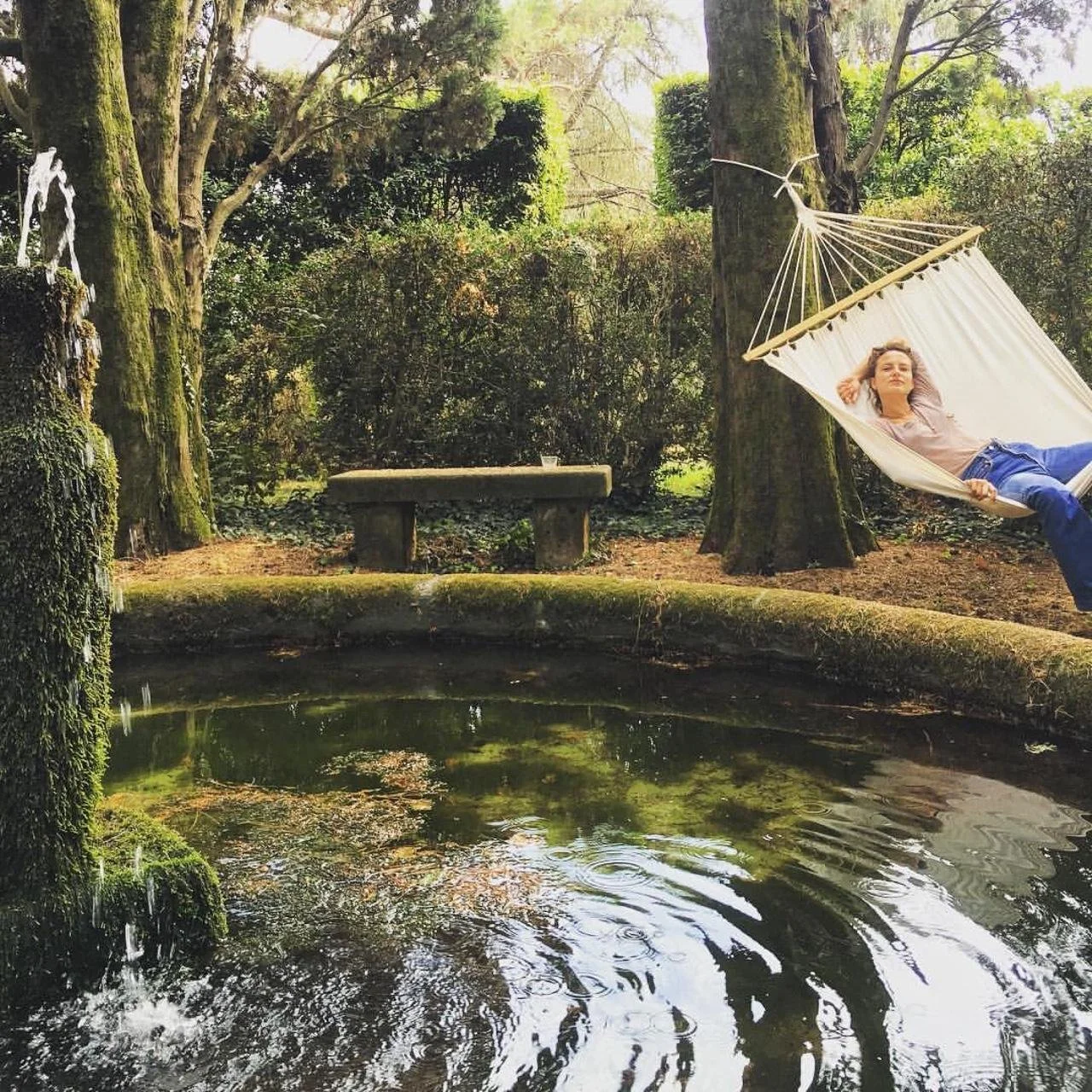 Talin Arselenian chilling on the hammock