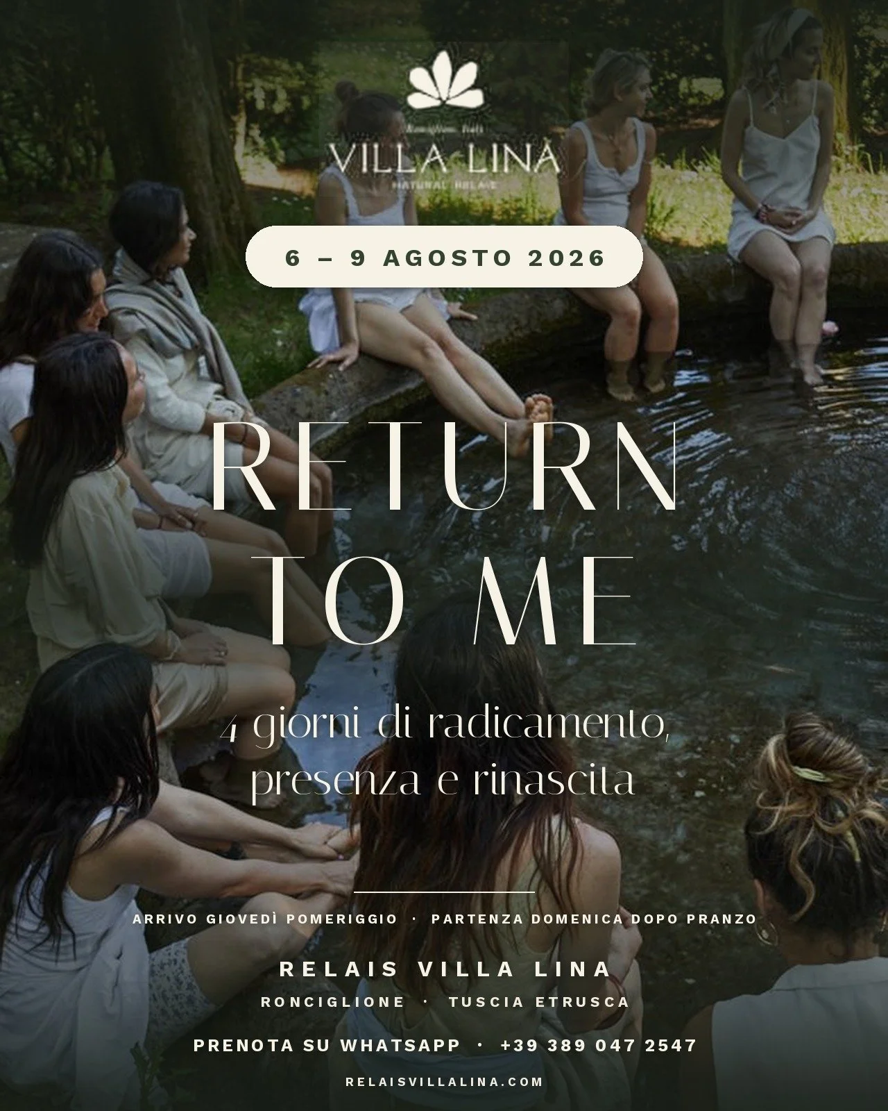 6 - 9 Agosto 2026 / Return to Me – Un Retreat di Saggezza del Corpo, Tocco e Nutrimento Interiore