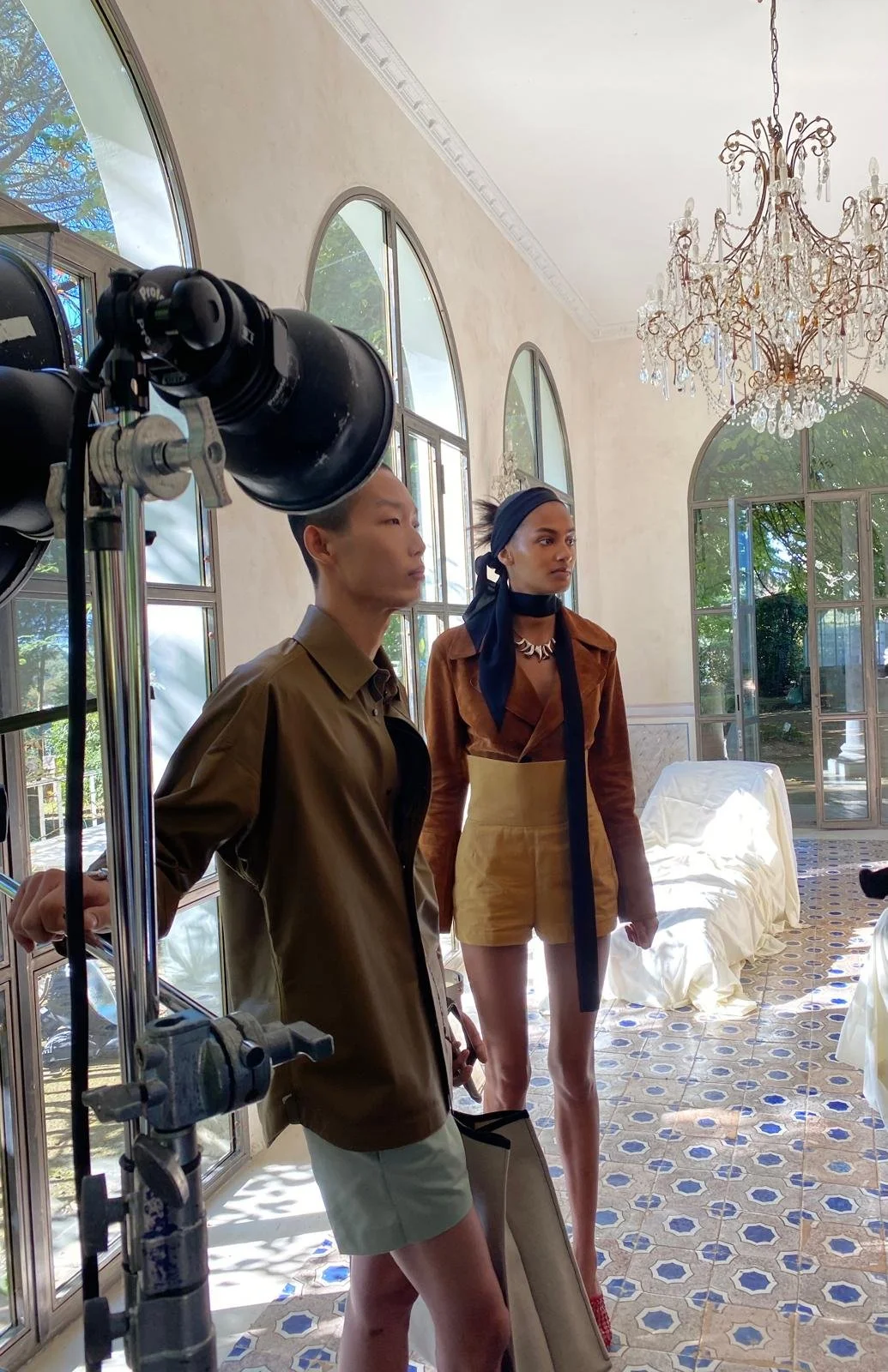 Getting ready for the Ferragamo Spring Collection.