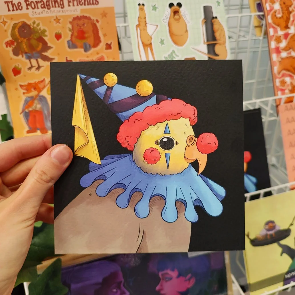 Clown Bird Square Print