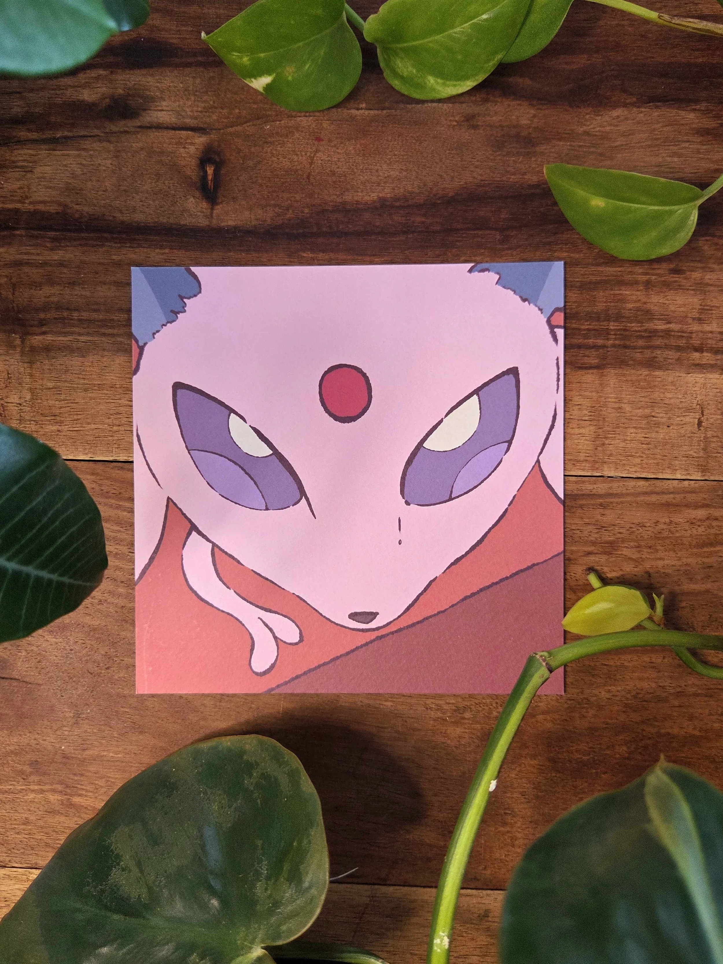 Psychic Fox Fisheye Square Print